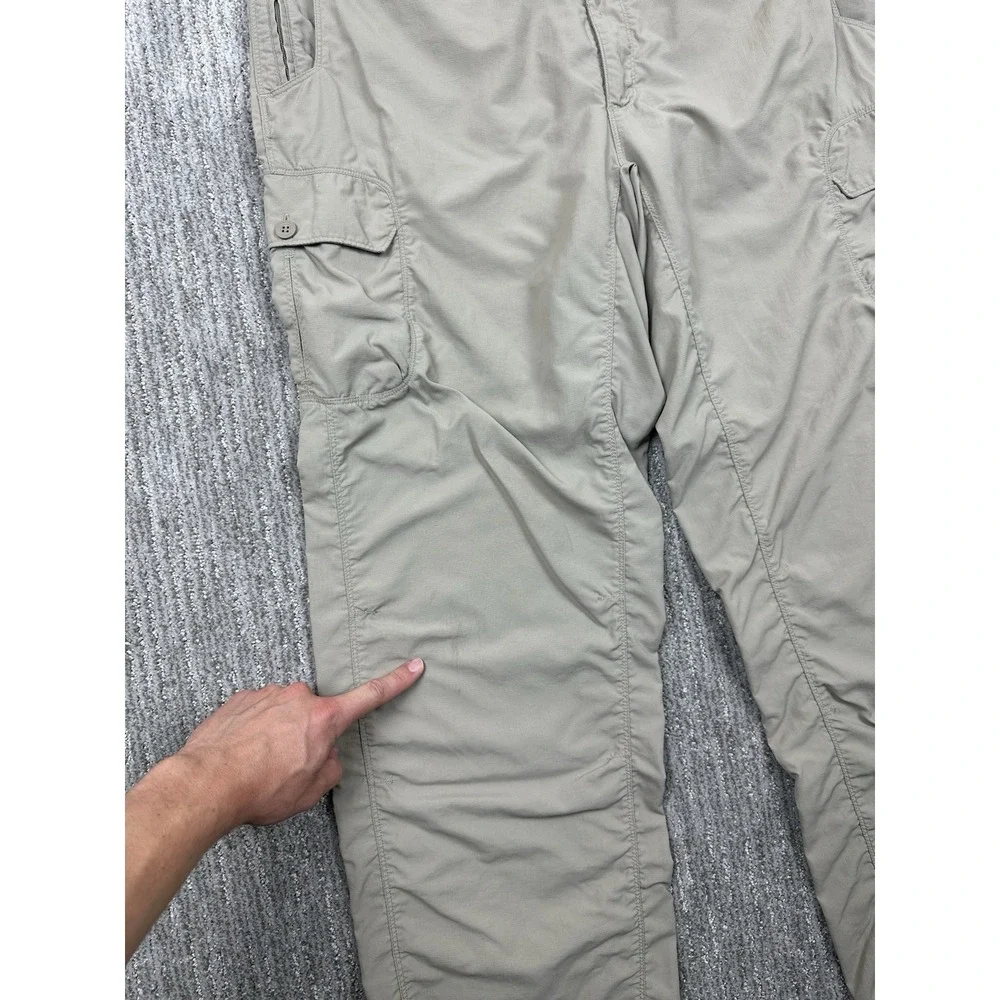 The North Face Mens Large Tan Nylon Ripstop Cargo Pants Hiking Outdoor Straight